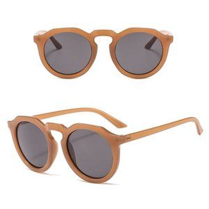Classic Vintage Style Shades Unisex Round BROWN